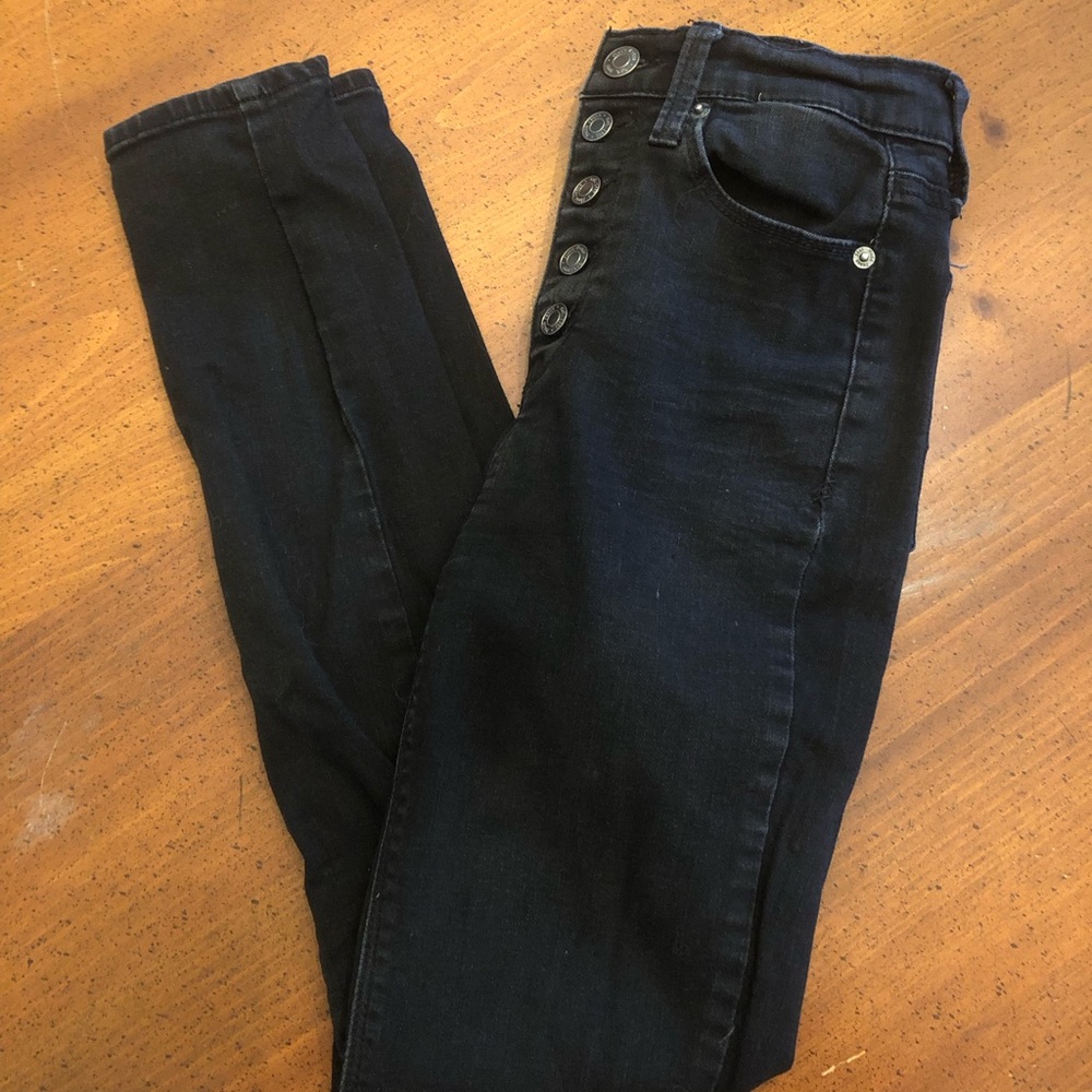 Junior's Mudd Black High-Rise Jegging Jeans with Button Fly - Size 5